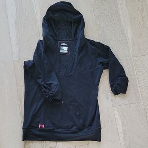 Under Armour Black Hoodie with Pink Logo Accent
